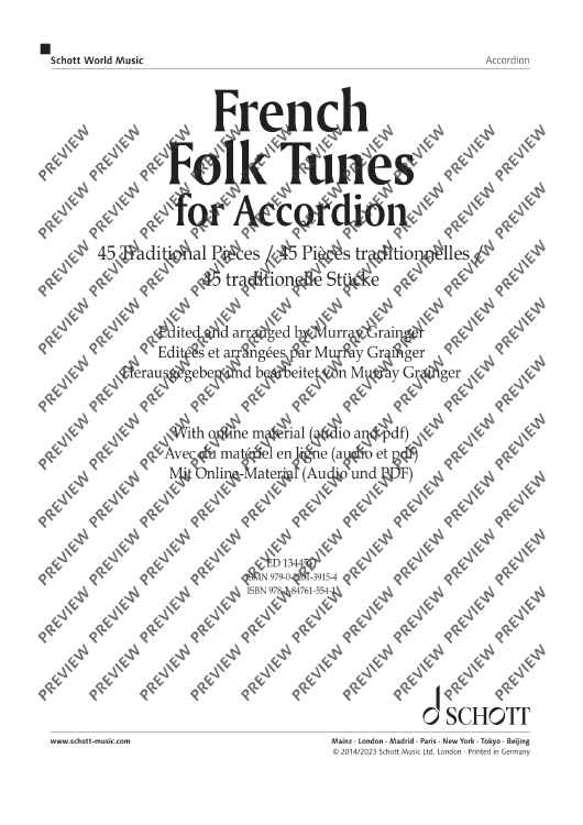 French Folk Tunes for Accordion