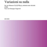 Variazioni su nulla - Choral Score