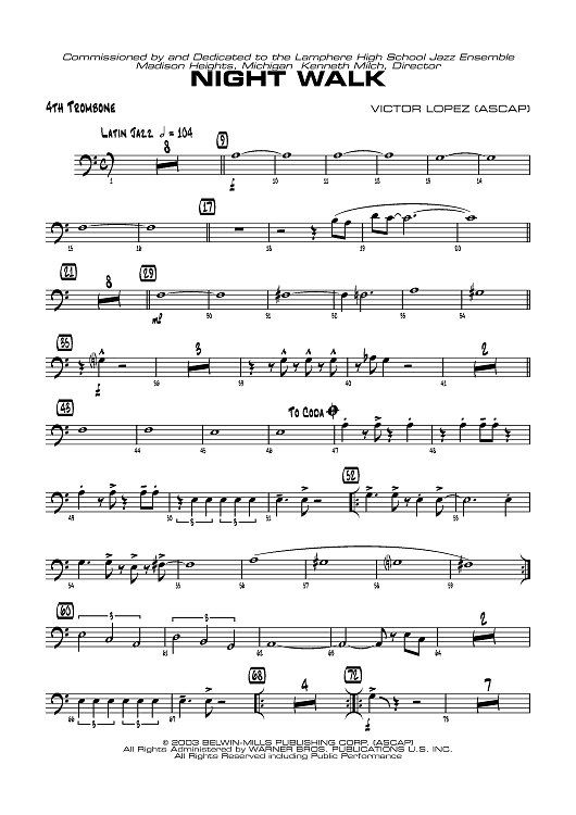 Night Walk - Trombone 4