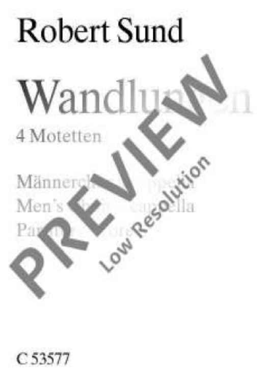 Wandlungen - Choral Score