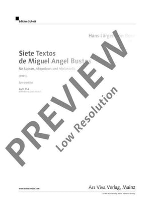 Siete Textos de Miguel Angel Bustos - Performing Score