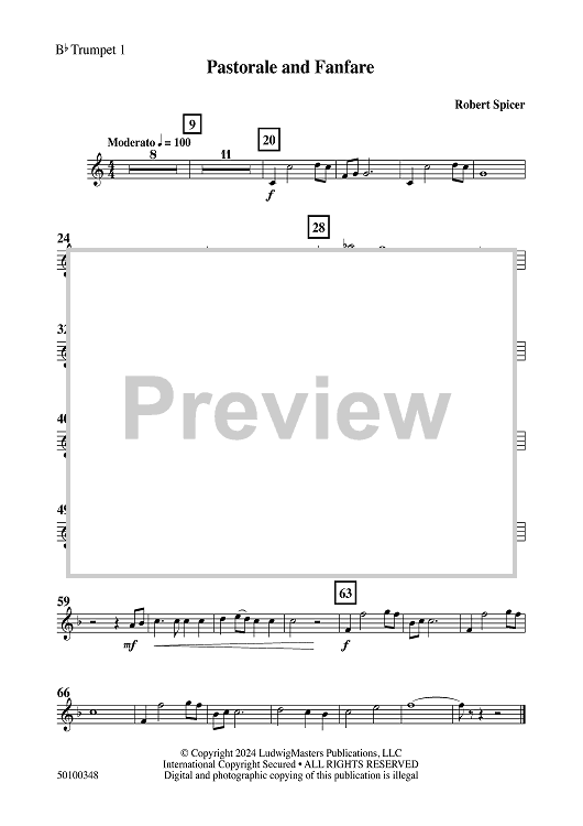 Pastorale and Fanfare - Bb Trumpet 1