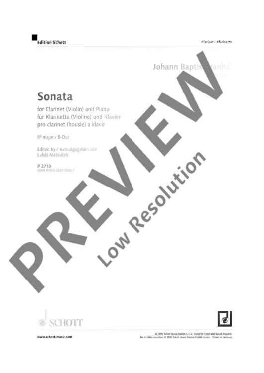 Sonata Bb Major - Score and Parts