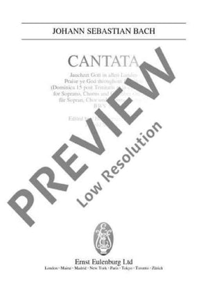 Cantata No. 51 (Dominica 15 post Trinitatis et in ogni Tempo) - Full Score