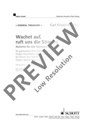 Wachet auf, ruft uns die Stimme - Choral Score