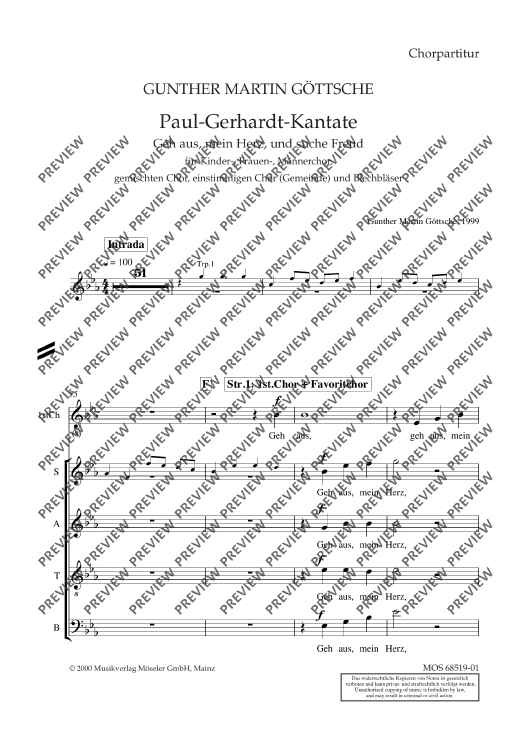 Paul-Gerhardt-Cantata - Choral Score