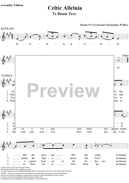 Celtic Alleluia (Assembly Edition with Te Deum Text)