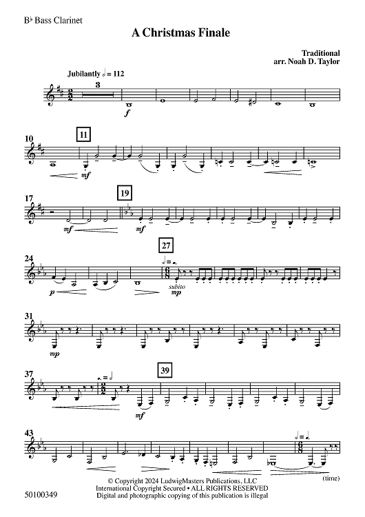 A Christmas Finale - Bb Bass Clarinet