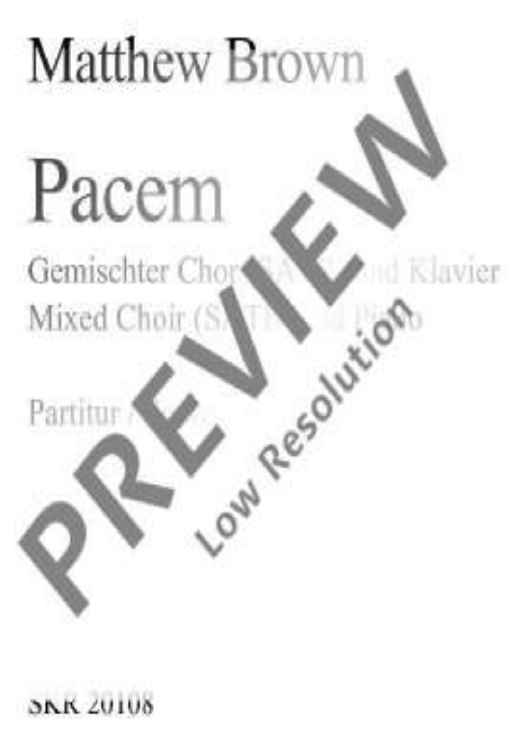 Pacem - Choral Score