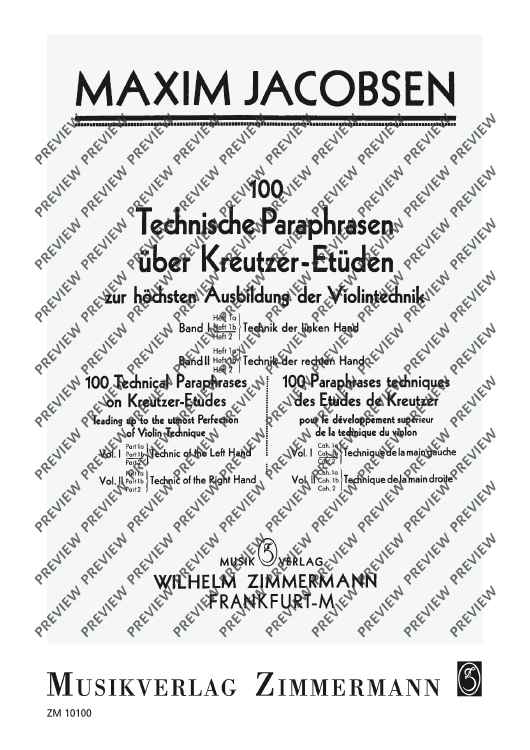100 Technical Paraphrases on Kreutzer-Etudes