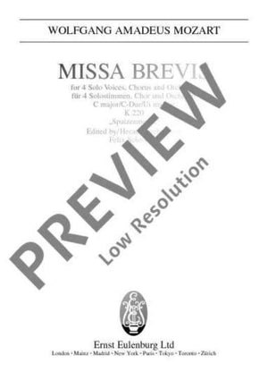 Missa brevis C major - Full Score