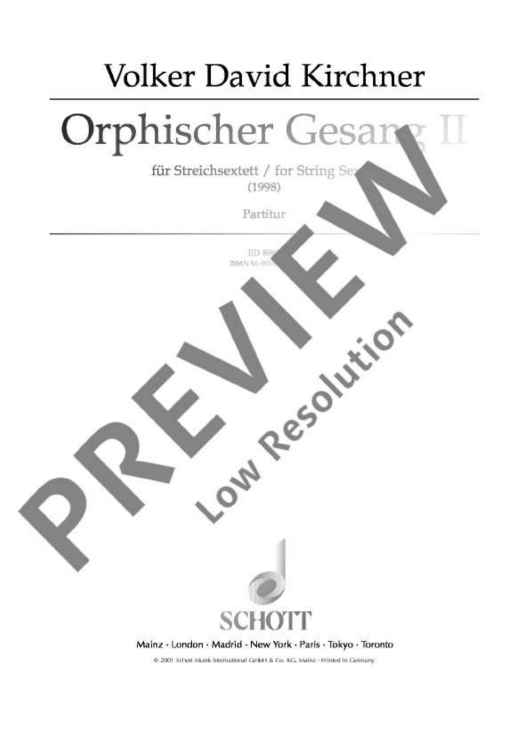 Orphischer Gesang II - Score and Parts