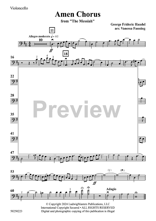 Amen Chorus from "The Messiah" - Violoncello