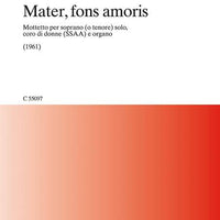 Mater, fons amoris - Score