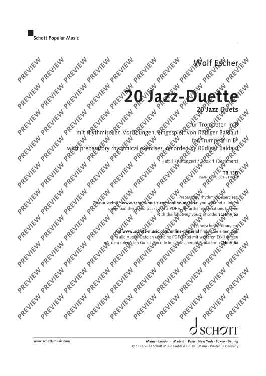 20 Jazz-Duets - Performing Score