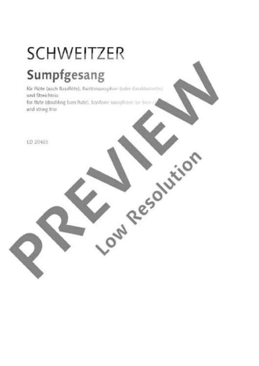 Sumpfgesang - Performing Score