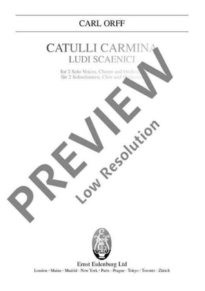 Catulli Carmina - Full Score