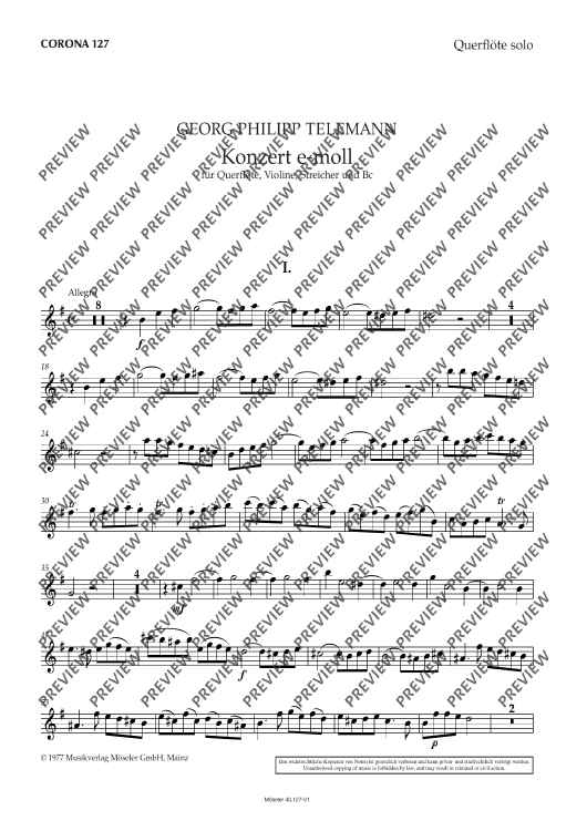 Concerto E Minor - Set of Parts