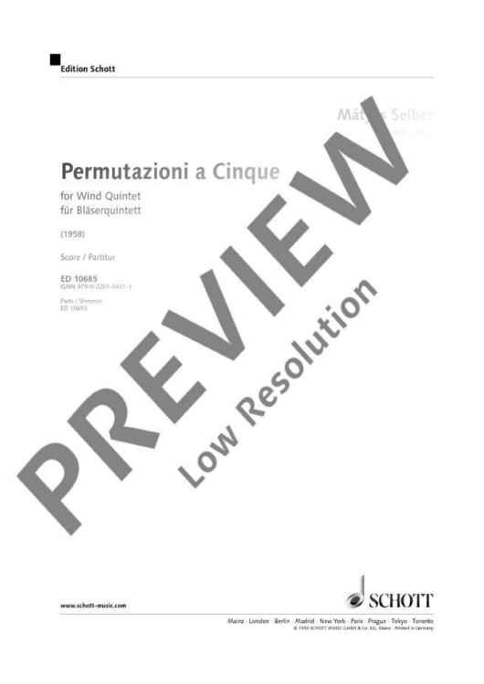 Permutazioni a Cinque - Full Score