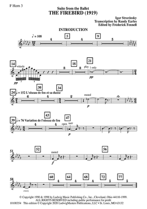 The Firebird Suite for Symphonic Band - F Horn 3