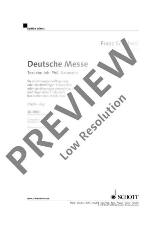 Deutsche Messe - Organ Reduction