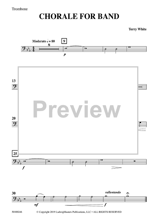 Chorale For Band - Trombone
