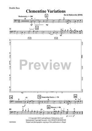 Clementine Variations - Double Bass