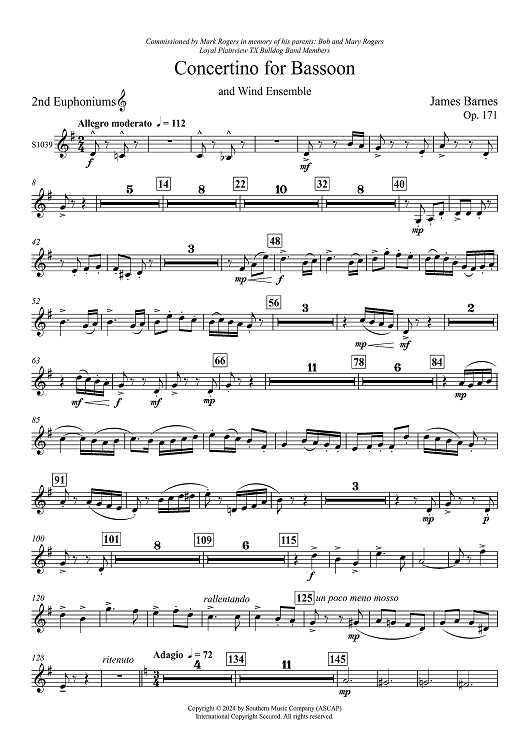 Concertino for Bassoon and Wind Ensemble - Euphonium 2 TC