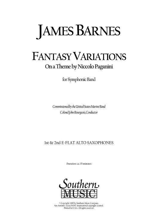 Fantasy Variations on a Theme of Paganini - Eb Alto Sax 1 & 2