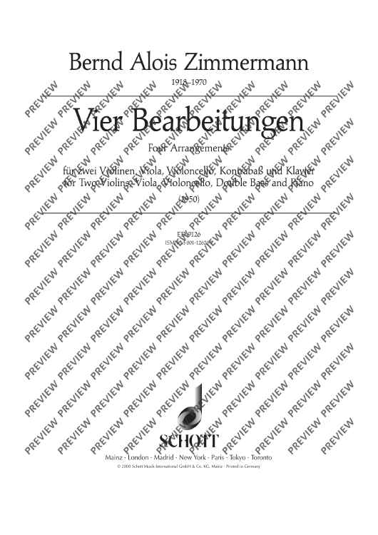 4 Arrangements - Score and Parts