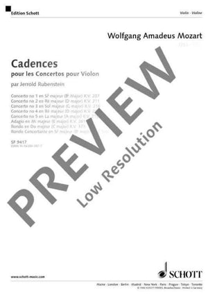 Cadences to the Violin Concertos