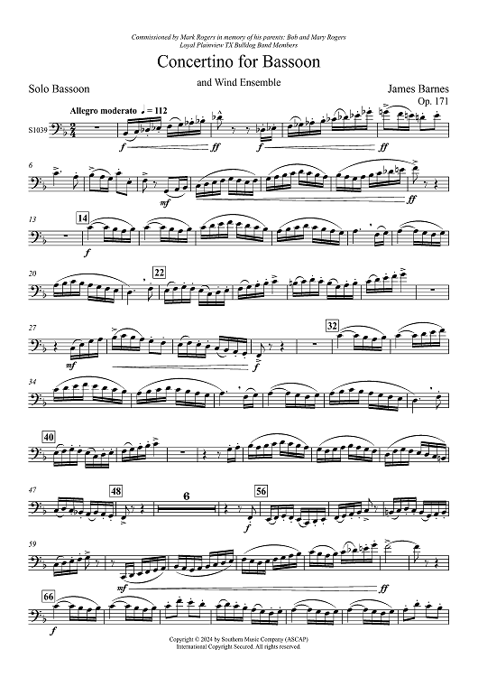 Concertino for Bassoon and Wind Ensemble - Solo Bassoon