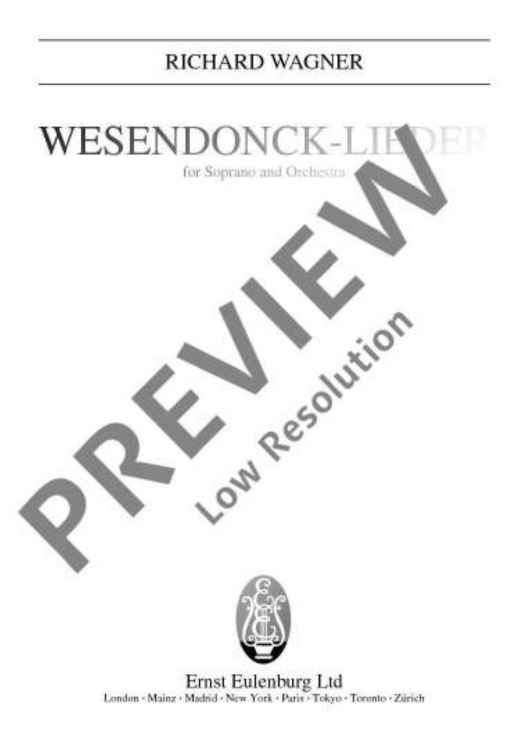 Wesendonck-Lieder - Full Score