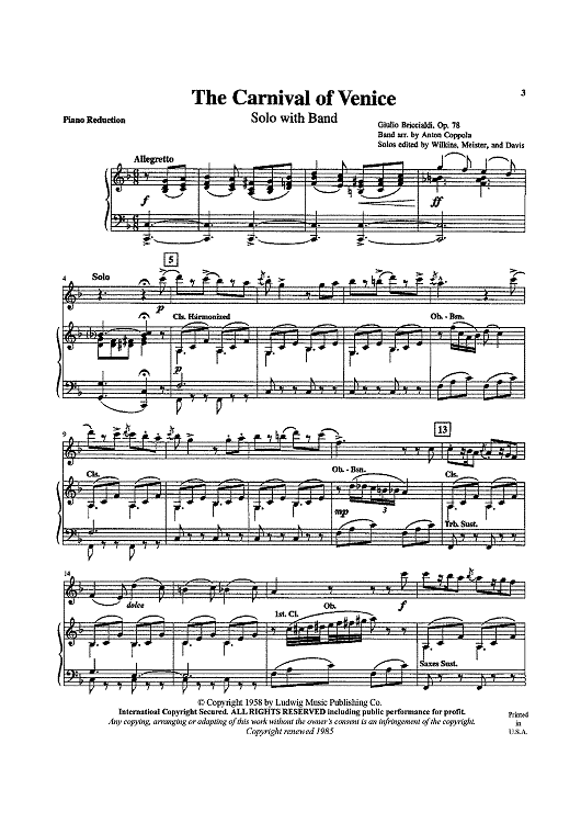 The Carnival of Venice Op. 78