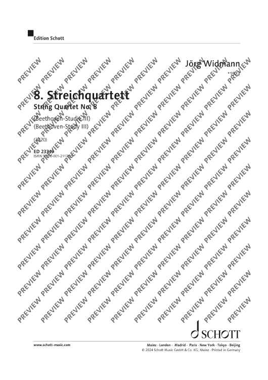 String Quartet No. 8 - Score and Parts