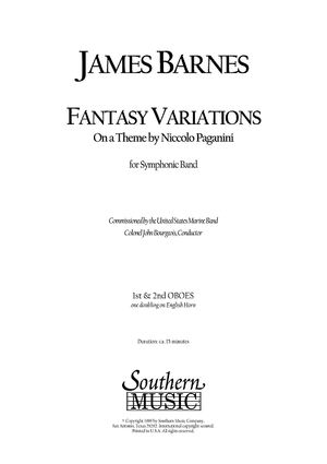 Fantasy Variations on a Theme of Paganini - Oboes 1 & 2