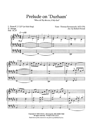 Prelude on 'Durham' "When All Thy Mercies, O My God"