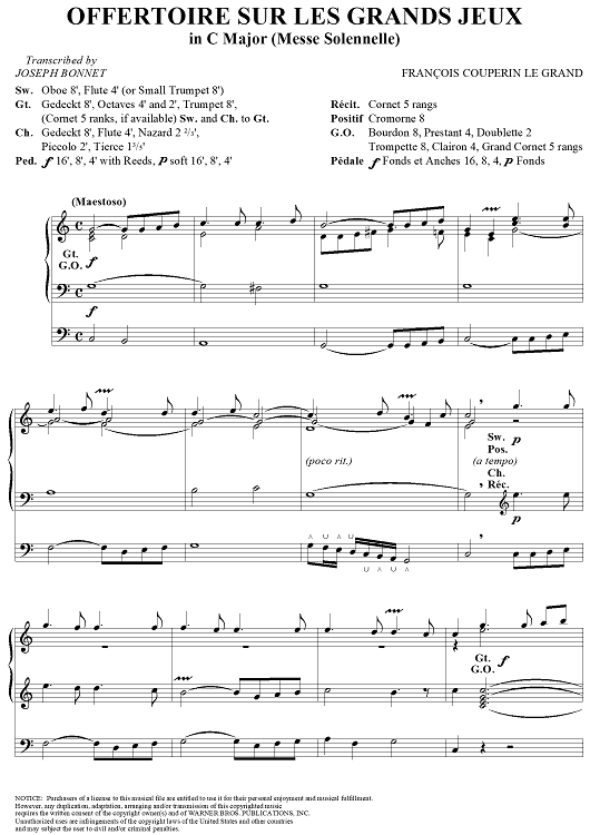 Offertoire Sur Les Grands Jeux in C major (Messe Solennelle)