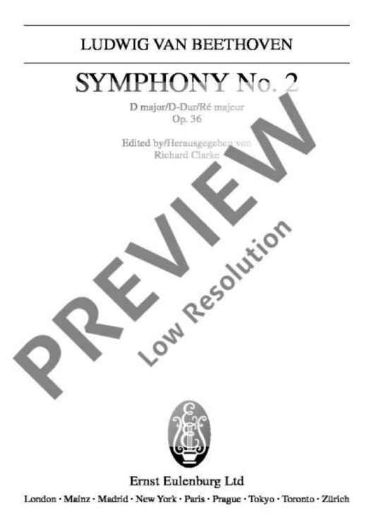 Symphony No. 2 D major - Full Score