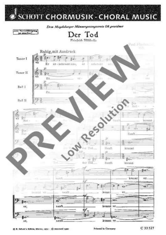 Der Tod - Choral Score