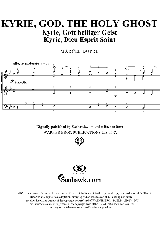 Kyrie, God, the Holy Ghost, from "Seventy-Nine Chorales", Op. 28, No. 51