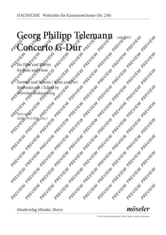 Concerto G Major - Piano Score and Solo Part