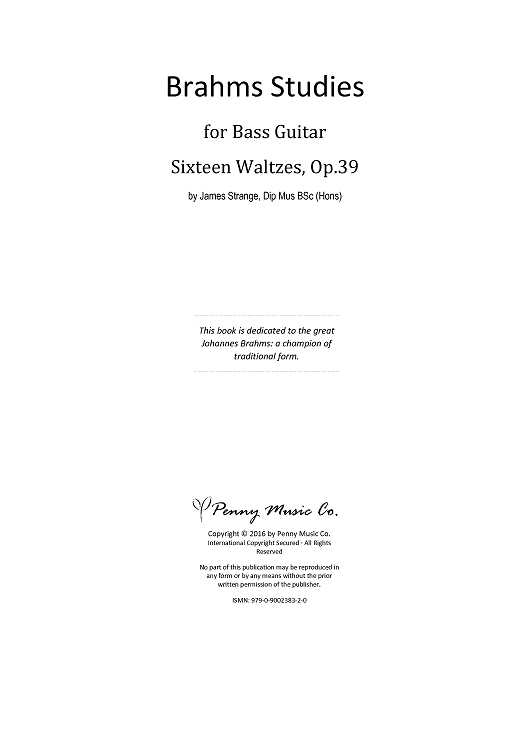 Brahms Studies for Bass Guitar - Sixteen Waltzes, Op.39