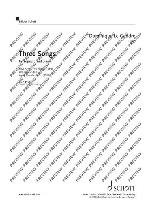 Three Songs - Score