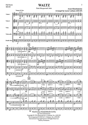 Waltz from Masquerade Suite (intermediate arrangement) - Full Score