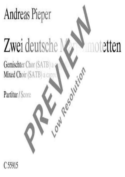 Zwei deutsche Marienmotetten - Choral Score