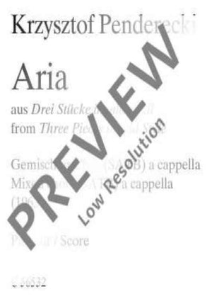 Aria - Choral Score