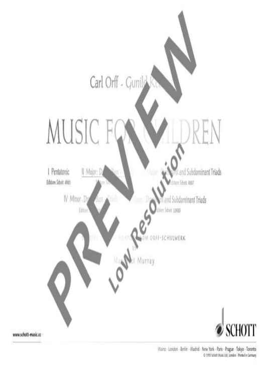 Music for Children - Vocal And Performing Score