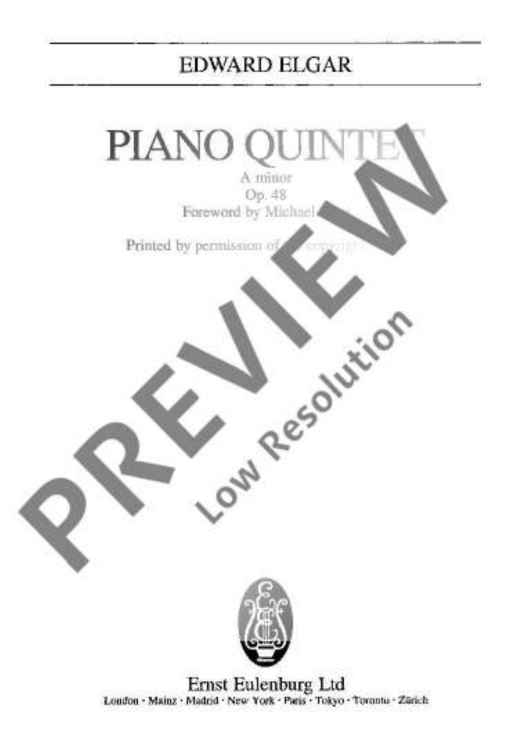 Piano Quintet A minor - Full Score