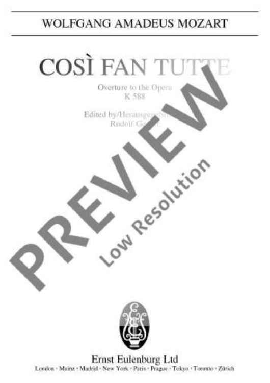 Così fan tutte - Full Score